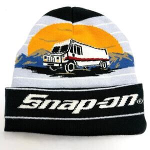 Snap-On Beanie Delivery Truck Graphic Logo Design Knit Winter Hat Toque Toboggan